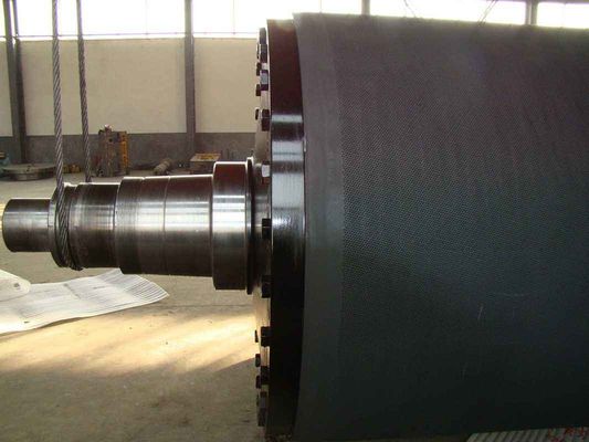 Rubber Paper Machine Rolls , Grooved Touch Roll Used Under The Large Cylinder
